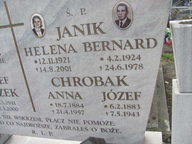 Helena Janik 1921 Chrzanów Kościelec - Grobonet - Wyszukiwarka osób pochowanych