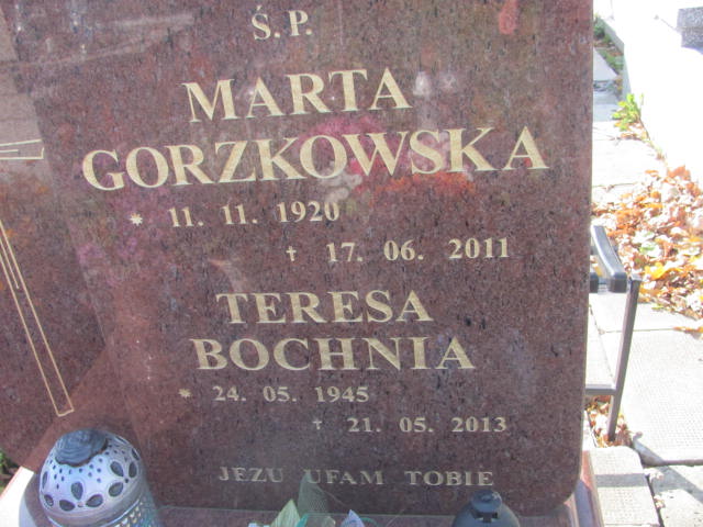 Teresa Bochnia 1945 Chrzanów Kościelec - Grobonet - Wyszukiwarka osób pochowanych