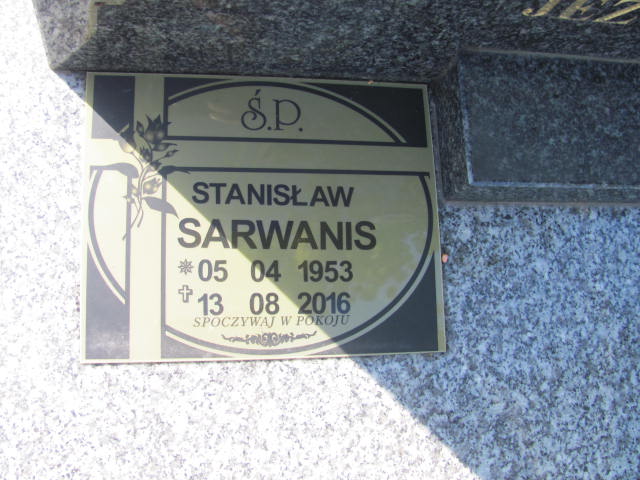 Stanisław Sarwanis 1953 Chrzanów Kościelec - Grobonet - Wyszukiwarka osób pochowanych