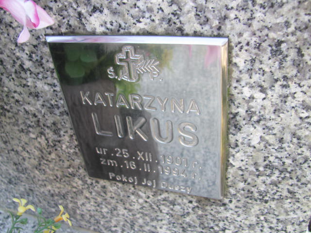 Katarzyna Likus 1901 Chrzanów Kościelec - Grobonet - Wyszukiwarka osób pochowanych